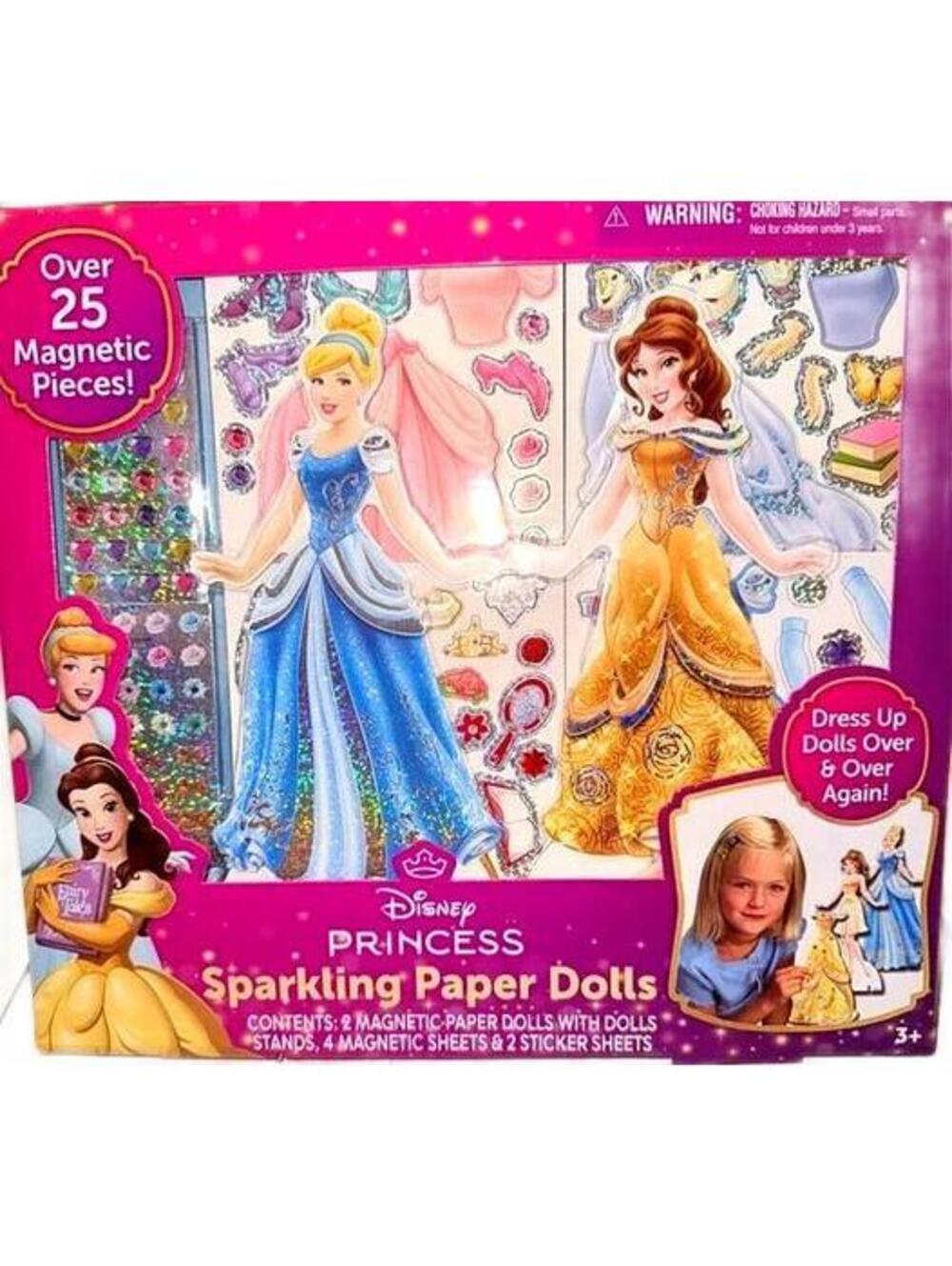 DISNEY PRINCESS, CINDERELLA SPARKLING MAGNETIC PAPER DOLLS
